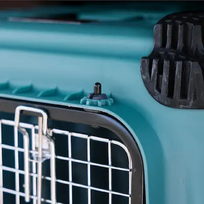 Blue crate with bars